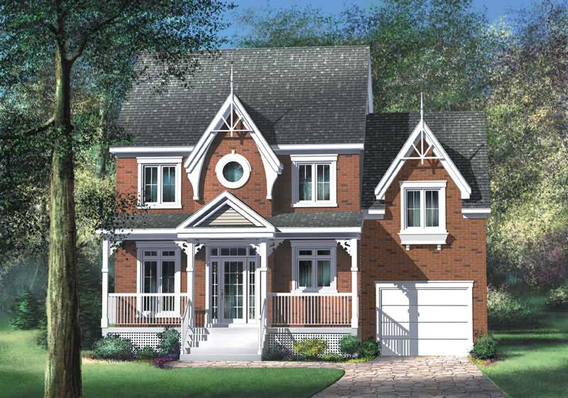 3-Bedroom, 1566 Sq Ft Country House Plan - 157-1188 - Front Exterior