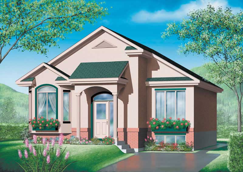 2-Bedroom, 996 Sq Ft Bungalow Home Plan - 157-1255 - Main Exterior