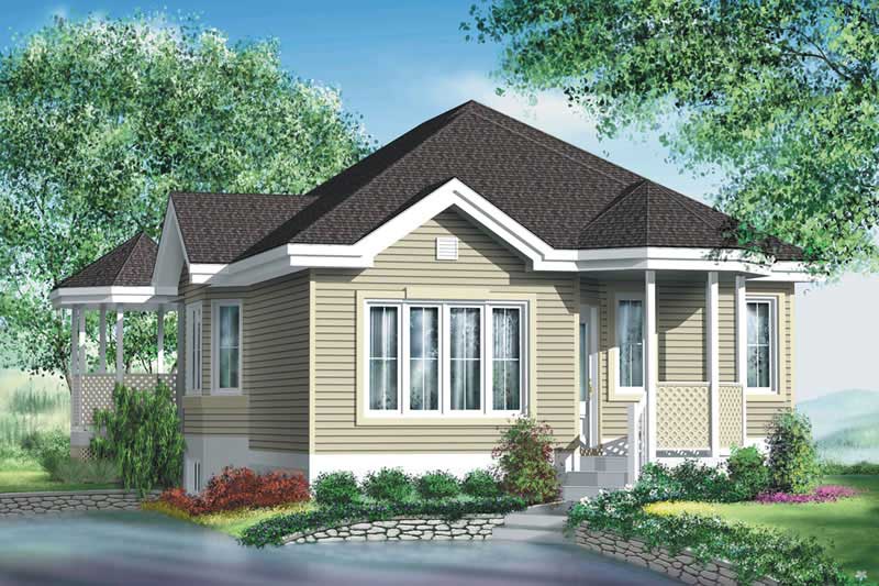 2-Bedroom, 957 Sq Ft Bungalow House Plan - 157-1263 - Front Exterior