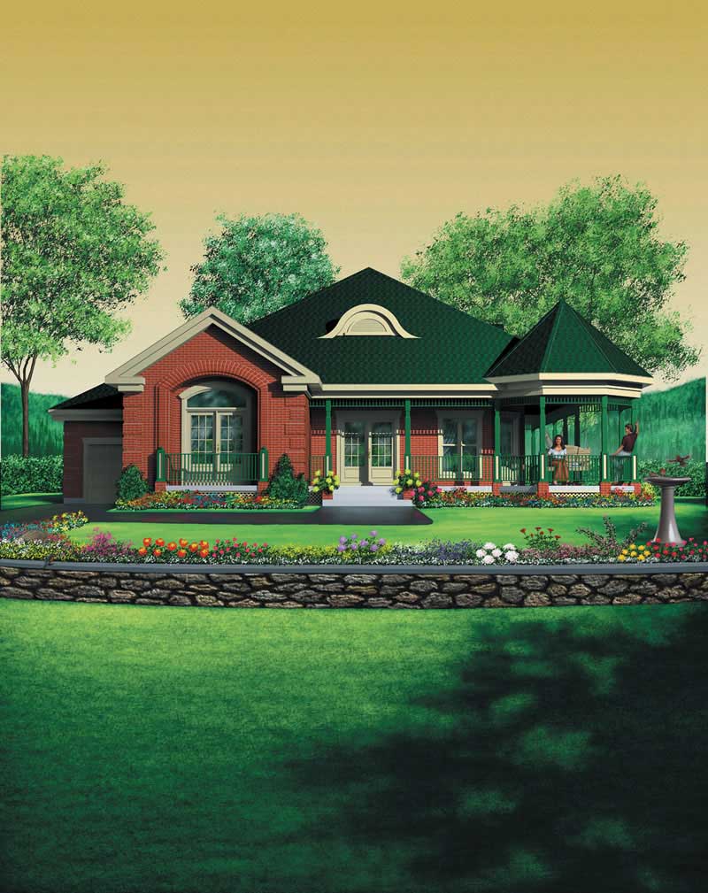 3-Bedroom, 1929 Sq Ft Country House Plan - 157-1316 - Front Exterior