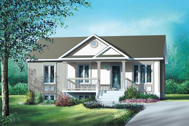 3-Bedroom, 1102 Sq Ft Country House Plan - 157-1322 - Front Exterior