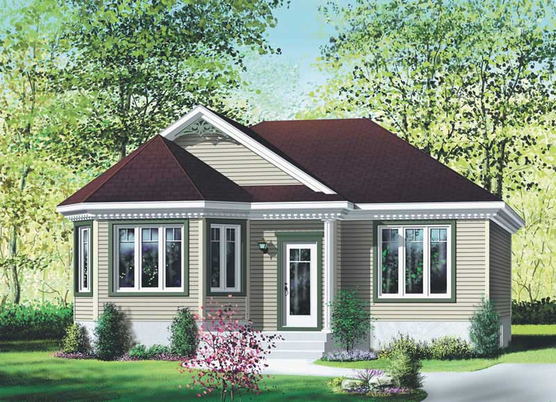 2-Bedroom, 1047 Sq Ft Ranch Home Plan - 157-1375 - Main Exterior