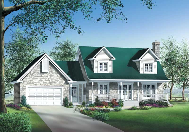 3-Bedroom, 1706 Sq Ft Multi-Level Home Plan - 157-1383 - Main Exterior