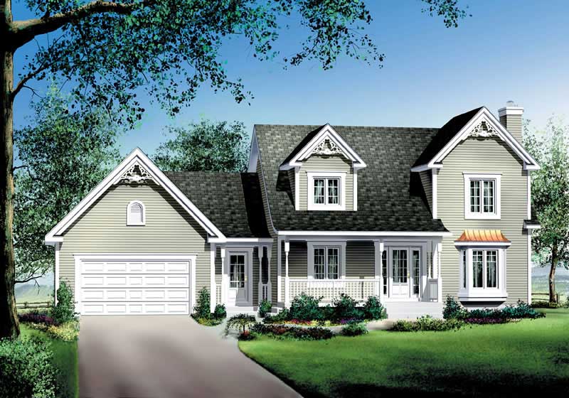 3-Bedroom, 1751 Sq Ft Multi-Level House Plan - 157-1441 - Front Exterior
