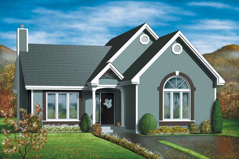 2-Bedroom, 1212 Sq Ft Bungalow Home Plan - 157-1454 - Main Exterior