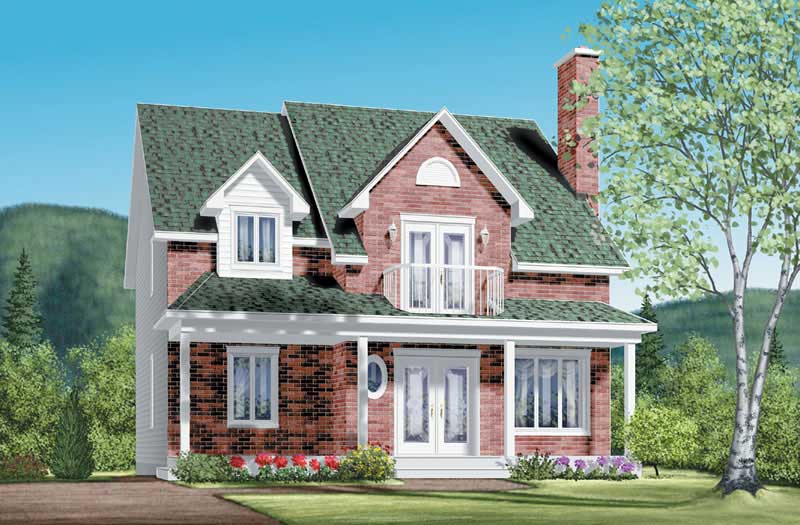 4-Bedroom, 1957 Sq Ft Colonial House Plan - 157-1508 - Front Exterior