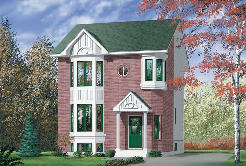 2-Bedroom, 1383 Sq Ft Colonial House Plan - 157-1525 - Front Exterior
