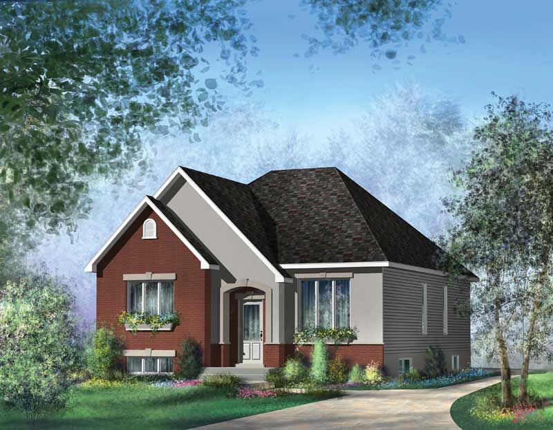 3-Bedroom, 1257 Sq Ft Bungalow House Plan - 157-1584 - Front Exterior