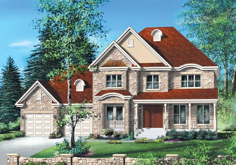 4-Bedroom, 2153 Sq Ft Multi-Level Home Plan - 157-1594 - Main Exterior
