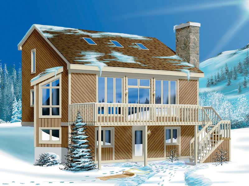 4-Bedroom, 1294 Sq Ft Log Cabin House Plan - 157-1601 - Front Exterior