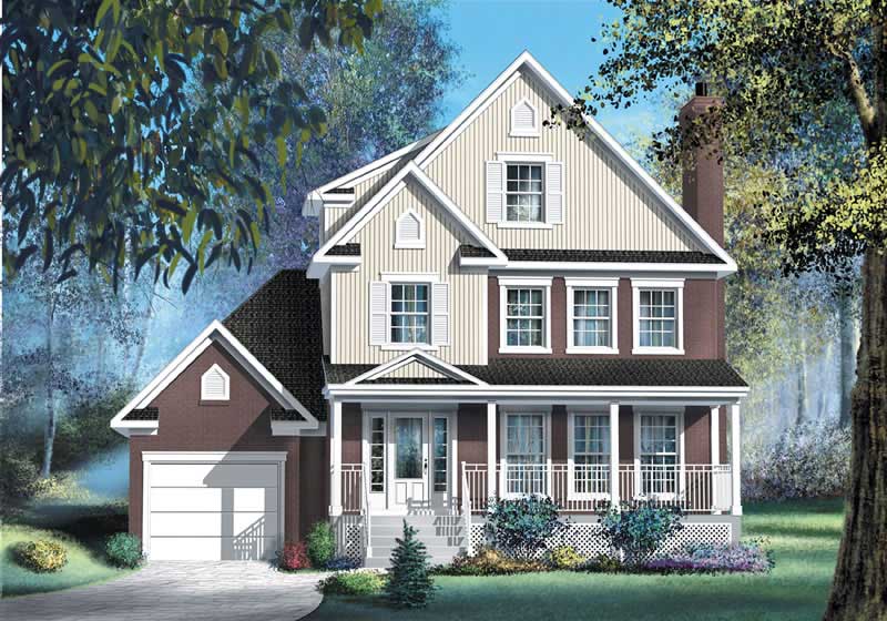 2-Bedroom, 2015 Sq Ft Country House Plan - 157-1626 - Front Exterior
