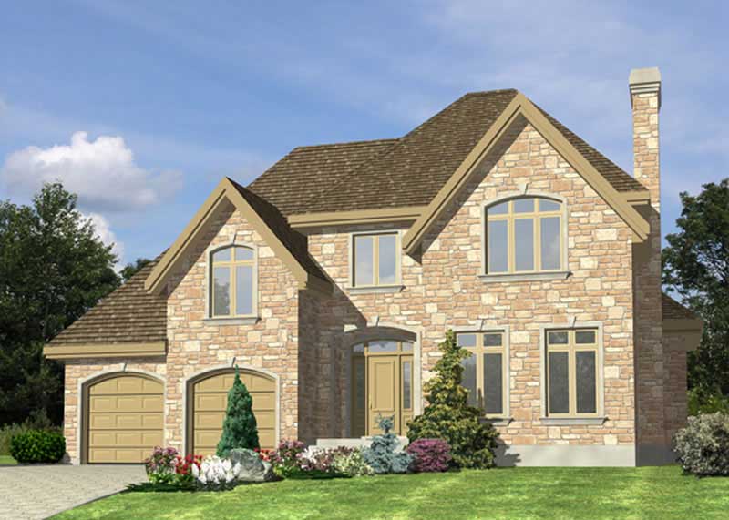3-Bedroom, 1893 Sq Ft European House Plan - 158-1032 - Front Exterior