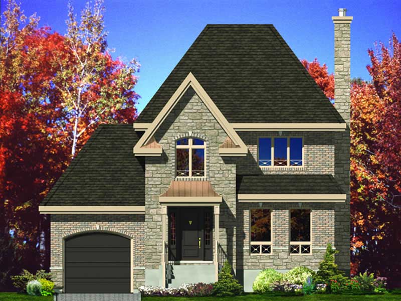 3-Bedroom, 1423 Sq Ft European House Plan - 158-1060 - Front Exterior