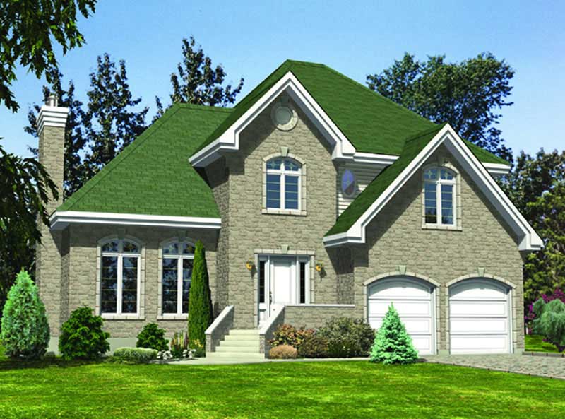 4-Bedroom, 2404 Sq Ft European House Plan - 158-1076 - Front Exterior
