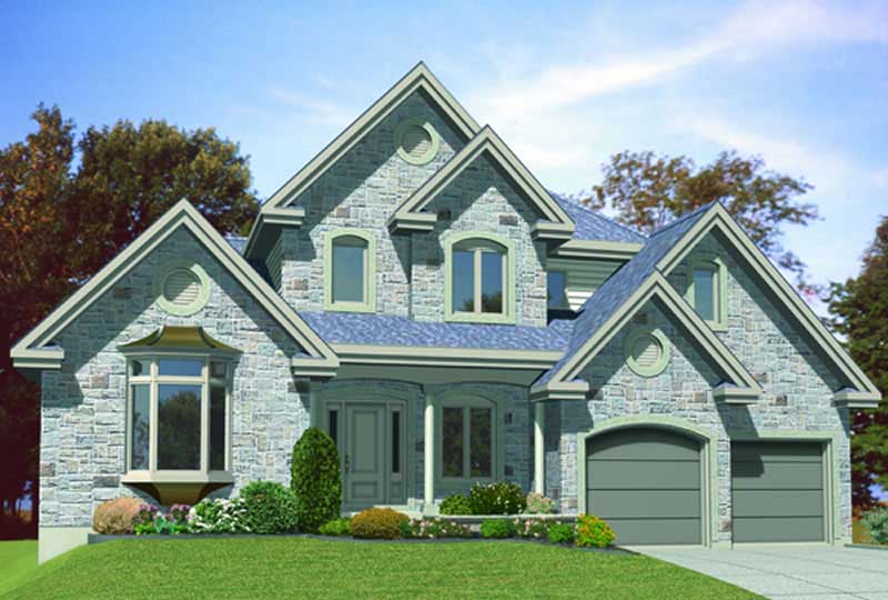 3-Bedroom, 2250 Sq Ft European Home Plan - 158-1090 - Main Exterior