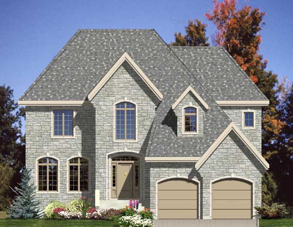 4-Bedroom, 2823 Sq Ft European House Plan - 158-1107 - Front Exterior