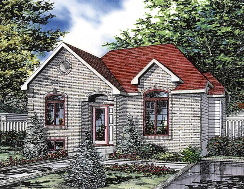 3-Bedroom, 997 Sq Ft Bungalow House Plan - 158-1120 - Front Exterior