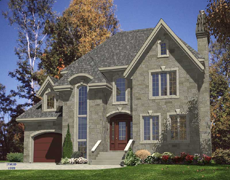 3-Bedroom, 1492 Sq Ft European Home Plan - 158-1129 - Main Exterior