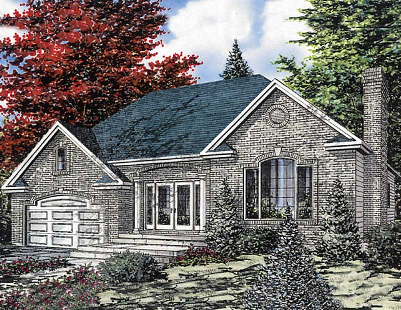 3-Bedroom, 1311 Sq Ft European House Plan - 158-1131 - Front Exterior