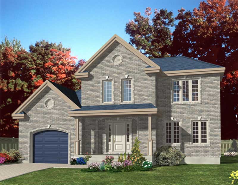 3-Bedroom, 2152 Sq Ft European House Plan - 158-1180 - Front Exterior