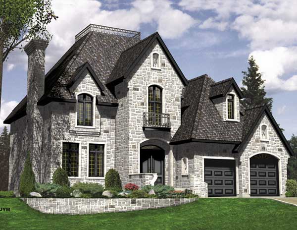 3-Bedroom, 2190 Sq Ft European Home Plan - 158-1219 - Main Exterior