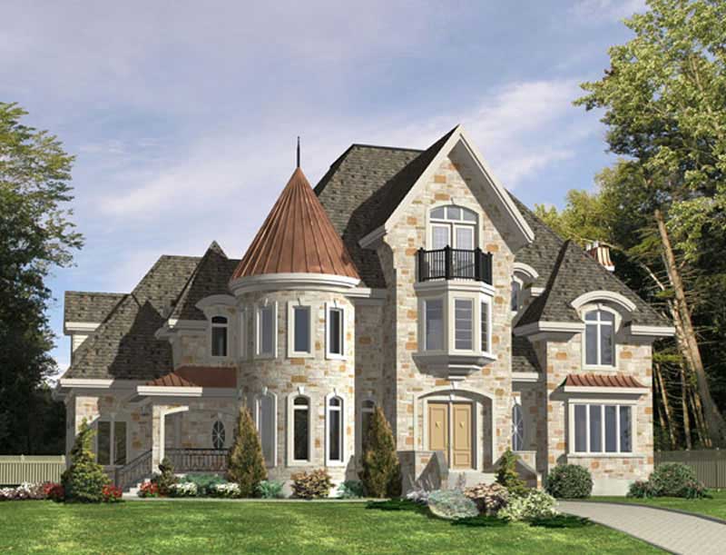 4-Bedroom, 5858 Sq Ft European House Plan - 158-1233 - Front Exterior