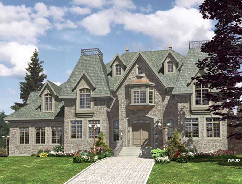 1-Bedroom, 3520 Sq Ft European Home Plan - 158-1241 - Main Exterior