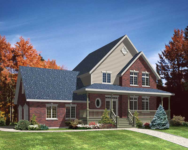 3-Bedroom, 1870 Sq Ft Country Home Plan - 158-1243 - Main Exterior