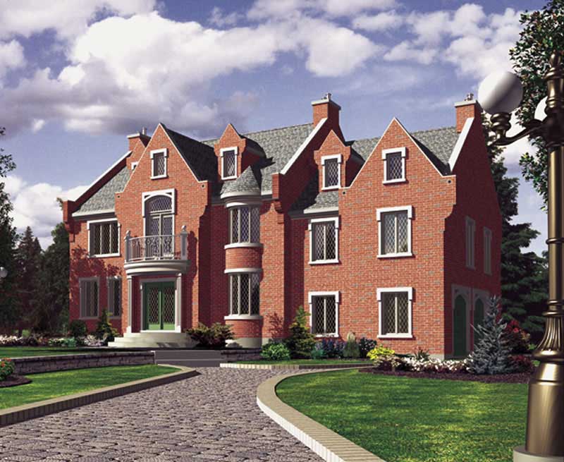 4-Bedroom, 2761 Sq Ft Luxury House Plan - 158-1252 - Front Exterior