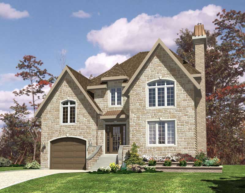 3-Bedroom, 1514 Sq Ft European Home Plan - 158-1253 - Main Exterior