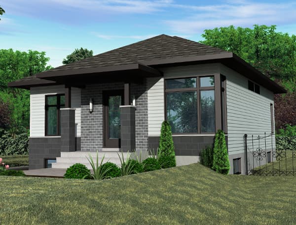 2-Bedroom, 953 Sq Ft Contemporary House Plan - 158-1267 - Front Exterior