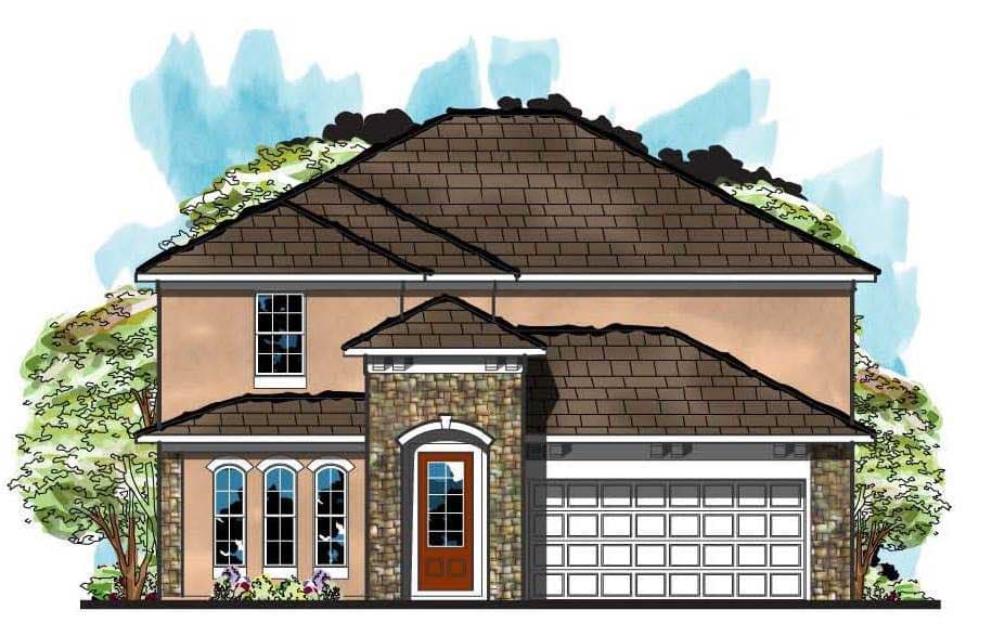 4-Bedroom, 2607 Sq Ft Mediterranean House Plan - 159-1013 - Front Exterior