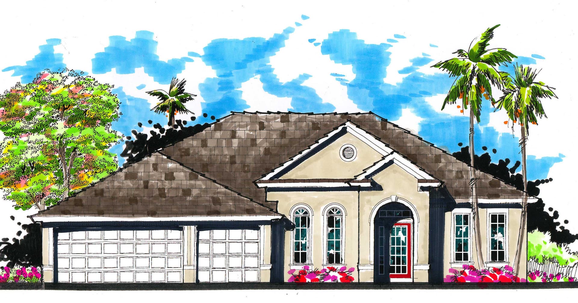 4-Bedroom, 2460 Sq Ft Ranch House Plan - 159-1067 - Front Exterior