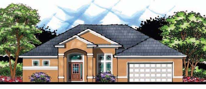4-Bedroom, 2281 Sq Ft Ranch Home Plan - 159-1086 - Main Exterior