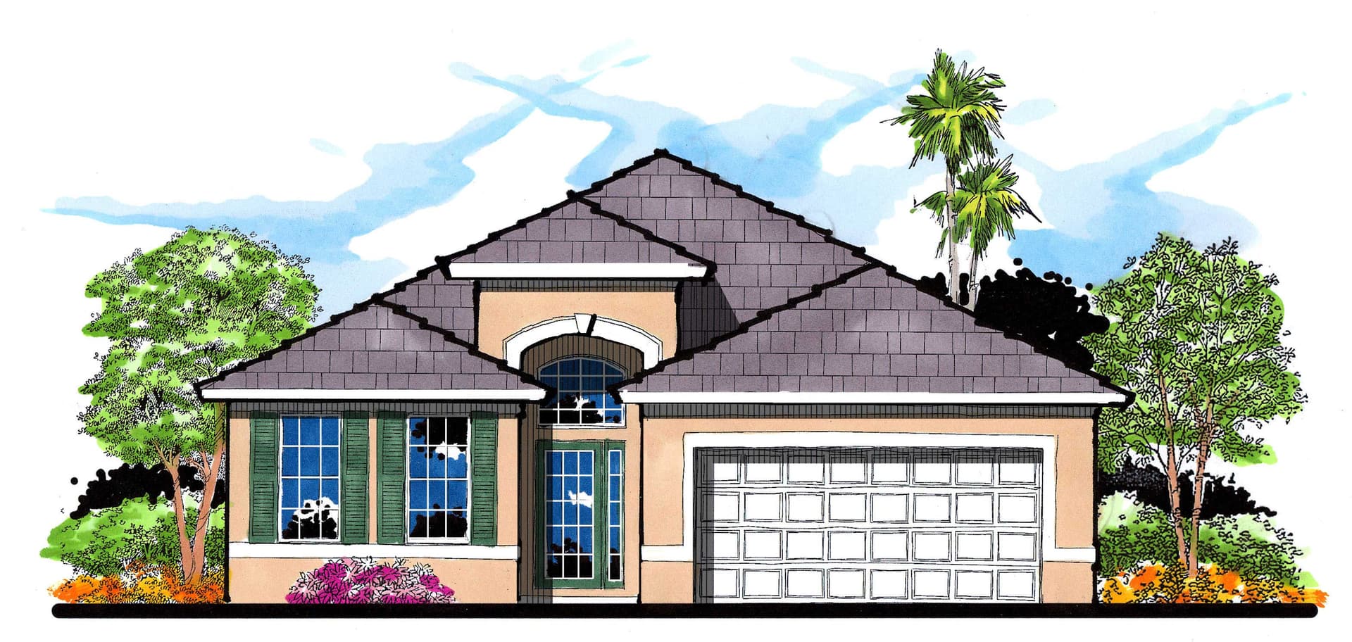 3-Bedroom, 1778 Sq Ft European House Plan - 159-1097 - Front Exterior