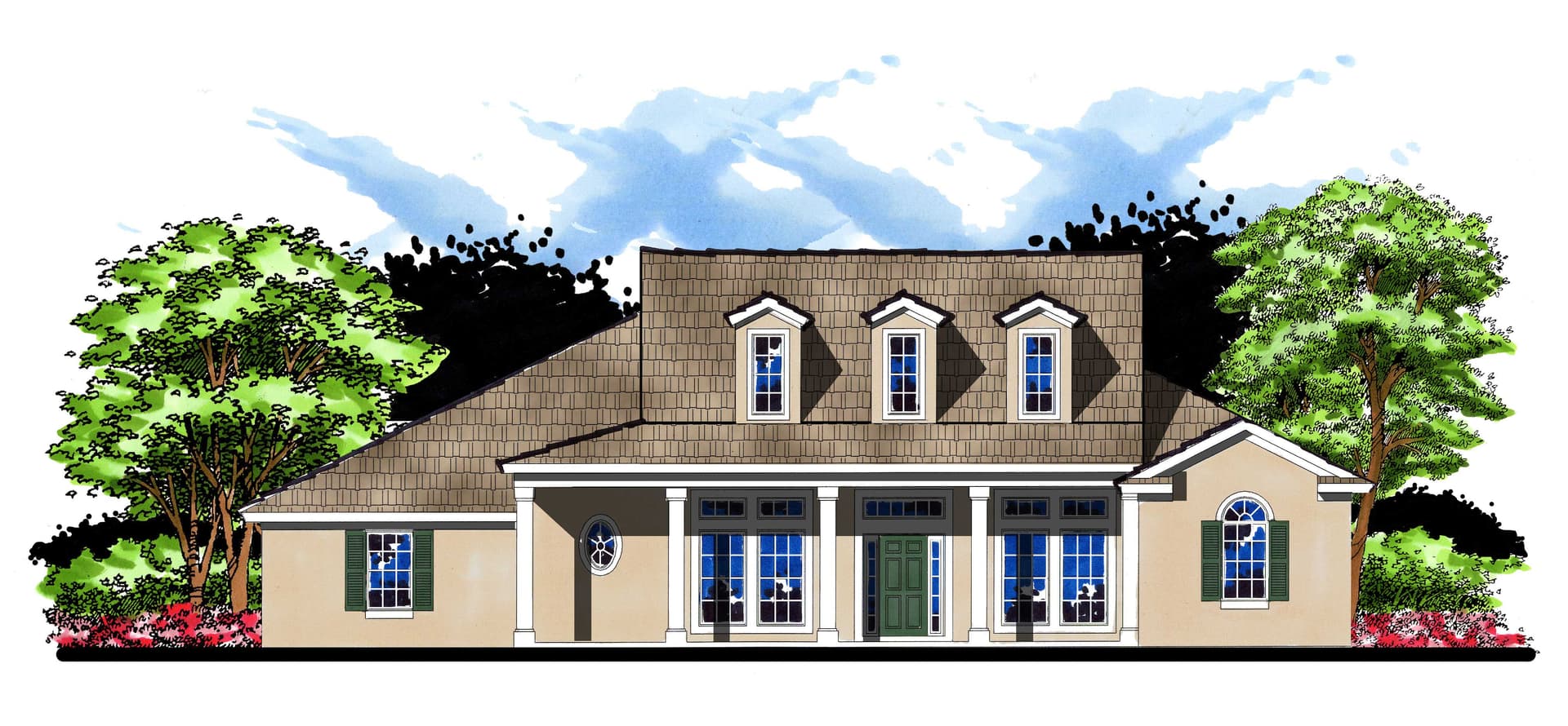 4-Bedroom, 3814 Sq Ft Country Home Plan - 159-1111 - Main Exterior