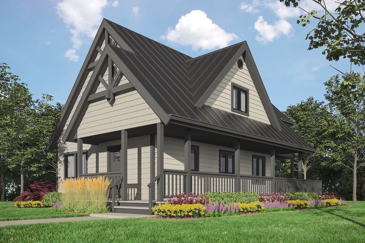 3-Bedroom, 1343 Sq Ft Cottage Home Plan - 160-1033 - Main Exterior