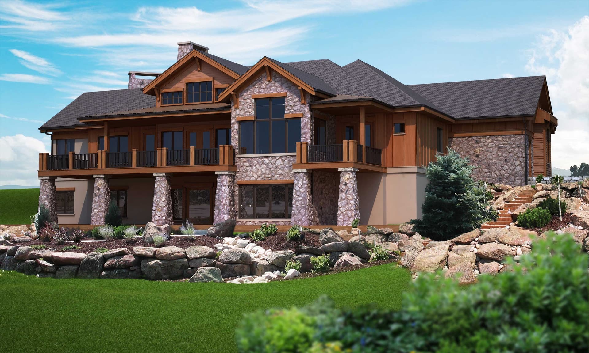Home Plan Rear Elevation