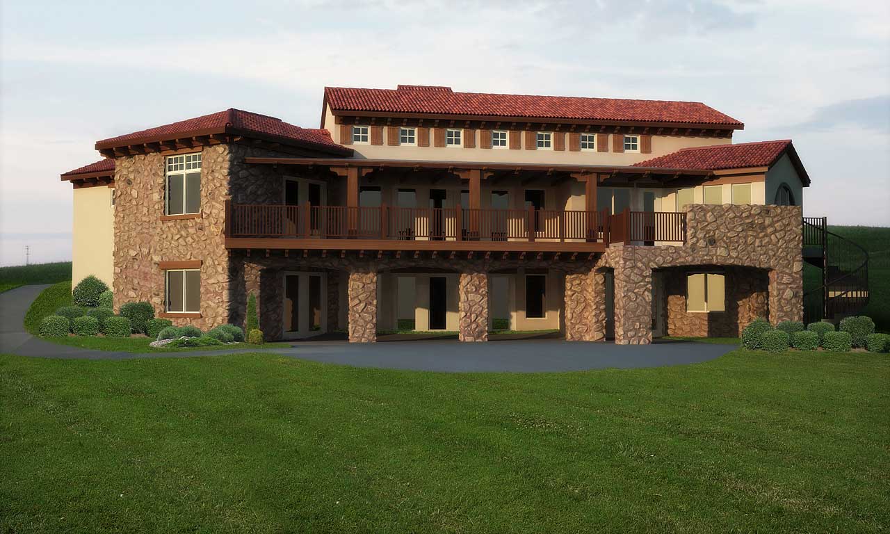 Home Plan Rear Elevation