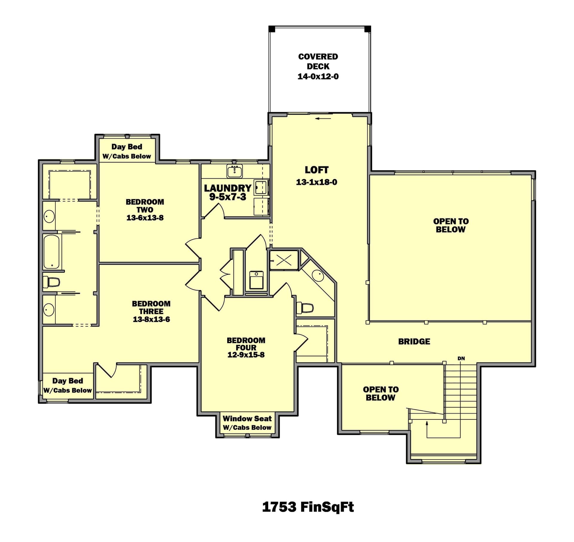 Floor Plan Second Story of Luxury Plan #161-1075