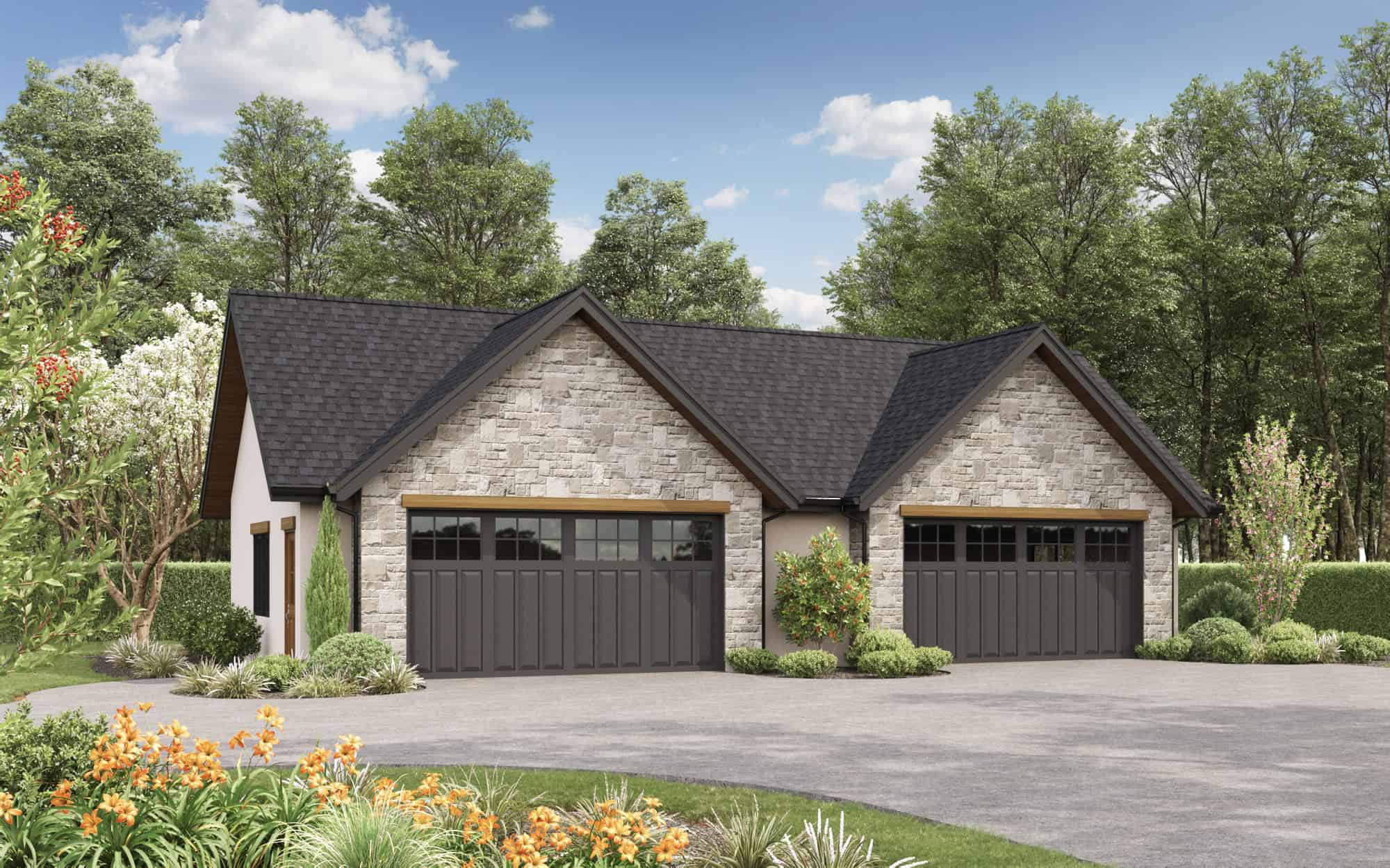1538 Sq Ft Garage House Plan - 161-1238 - Front Exterior