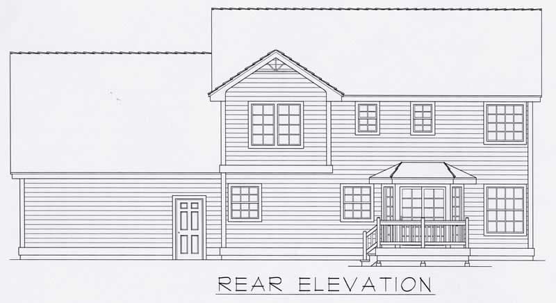 Home Plan Rear Elevation of this 3-Bedroom,1881 Sq Ft Plan -162-1016