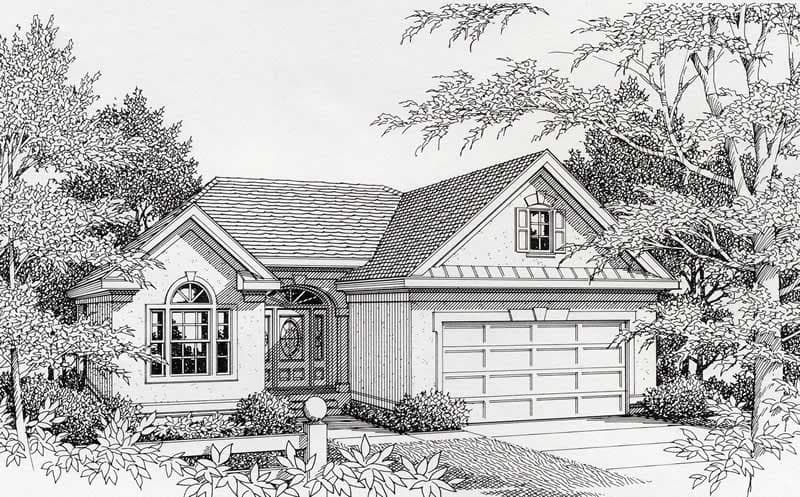 2-Bedroom, 1150 Sq Ft European Home Plan - 162-1027 - Main Exterior