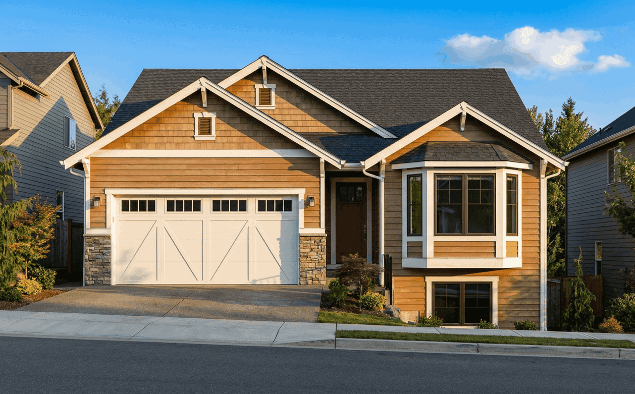 A Craftsman bungalow facade with stone and lap siding, tapered porch columns, and gable roofline. 3 beds, 2 baths, 2,208 sq ft - Plan #162-1135