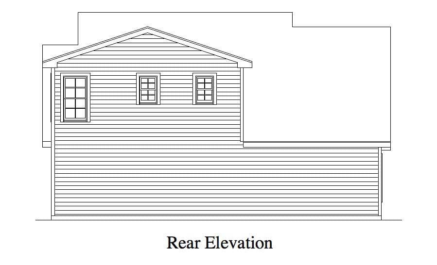 Home Plan Rear Elevation