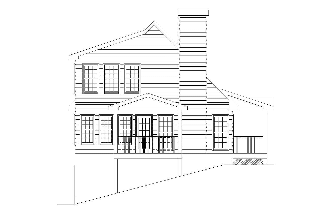 Small Cabin Home Plan - 2 Bed, 2 Bath, 1314 Sq Ft - #163-1017, image size:1316x849