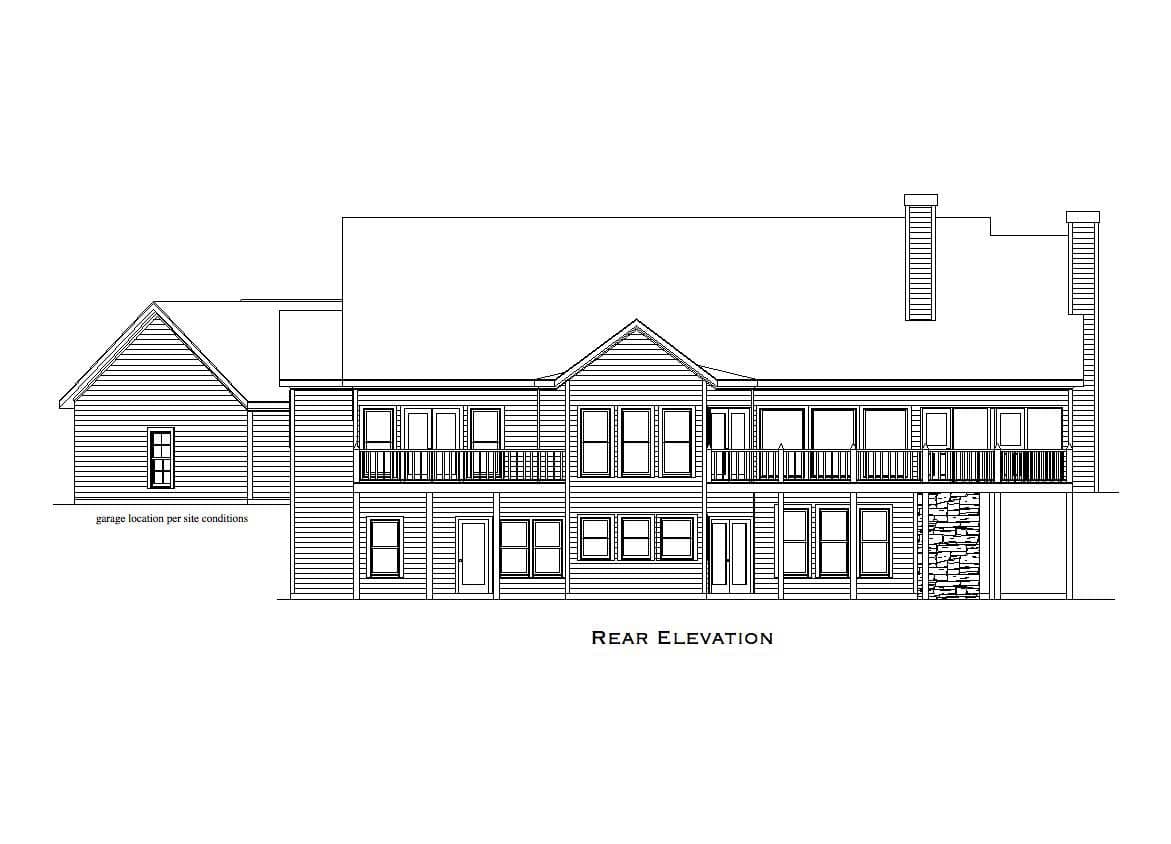Home Plan Rear Elevation