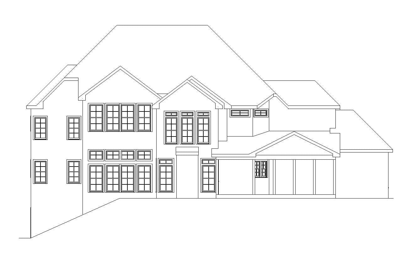 Home Plan Rear Elevation