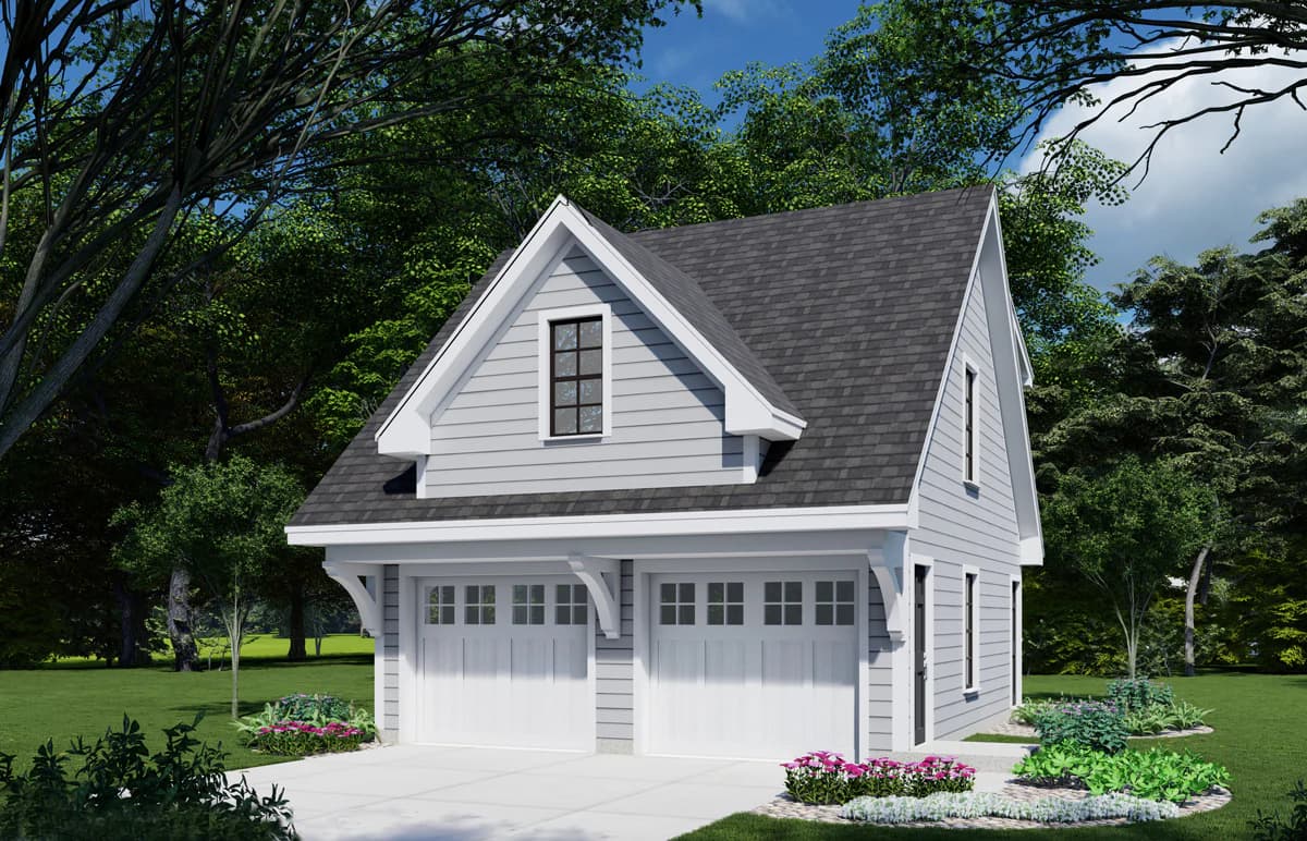 Front elevation of Garage w/Apartment home plan (ThePlanCollection: House Plan #163-1039)