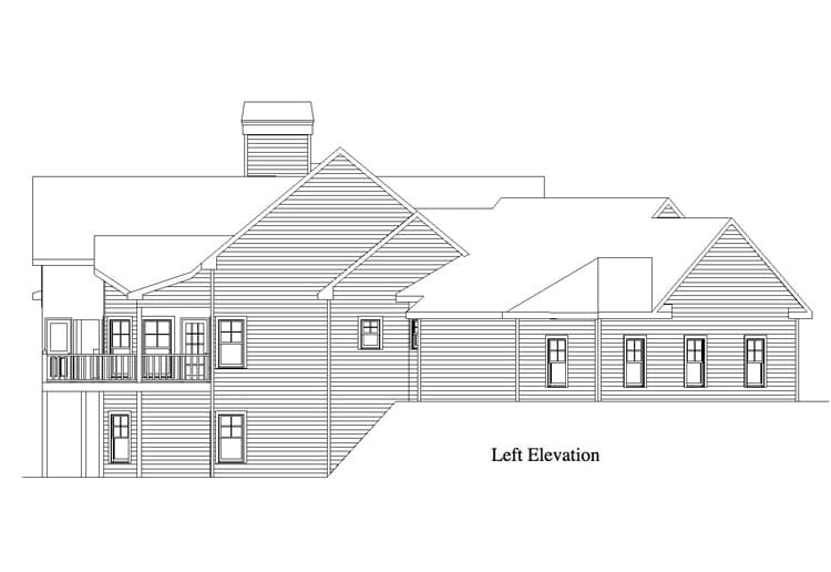 Home Plan Left Elevation of this 5-Bedroom,2618 Sq Ft Plan -163-1055